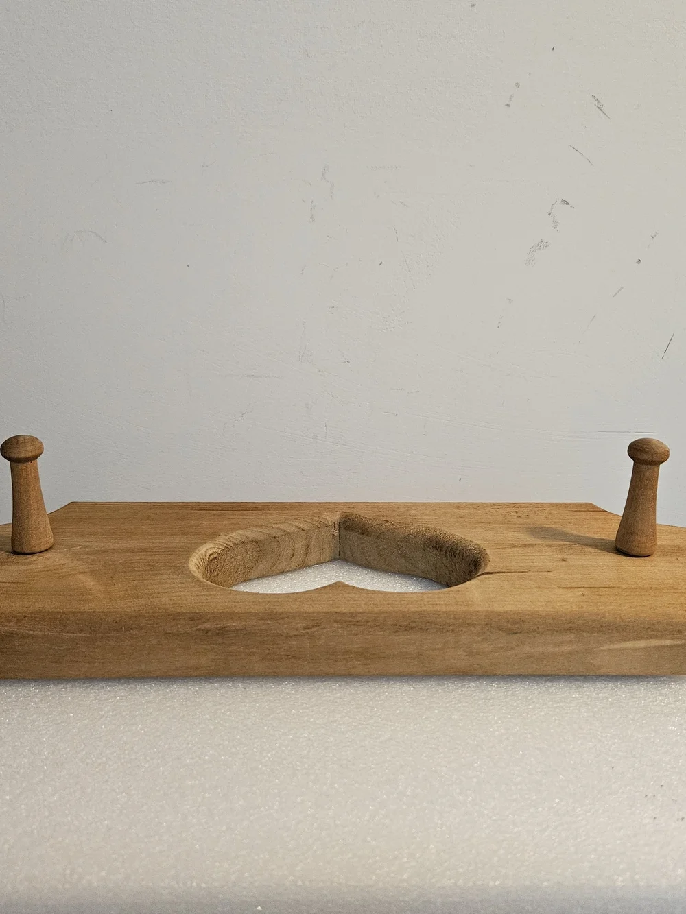 Rustic Heart Cutout Wooden Wall Hook - Natural Brown